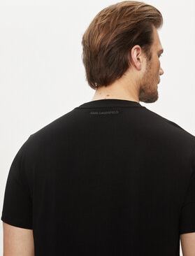 Czarny t-shirt Karl Lagerfeld z krótkim rękawem