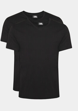 Czarny t-shirt Karl Lagerfeld z krótkim rękawem w stylu casual