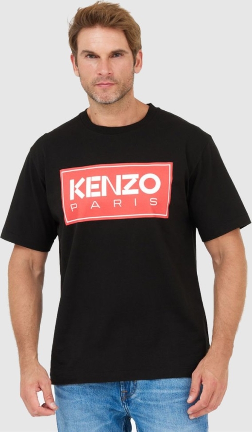Czarny t-shirt Kenzo z krótkim rękawem w młodzieżowym stylu
