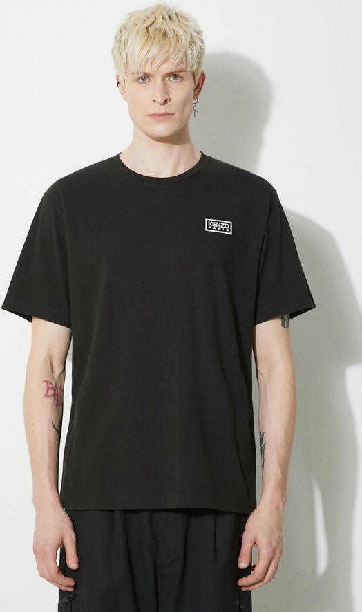 Czarny t-shirt Kenzo z krótkim rękawem z bawełny