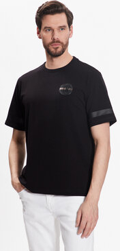 Czarny t-shirt La Martina w stylu casual z krótkim rękawem