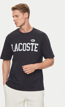 Czarny t-shirt Lacoste w młodzieżowym stylu