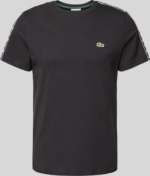 Czarny t-shirt Lacoste w stylu casual z bawełny