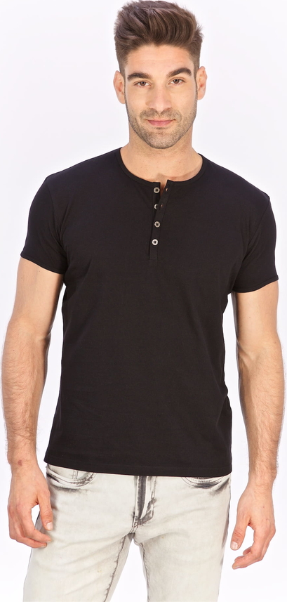 Czarny t-shirt Lanieri Fashion z krótkim rękawem
