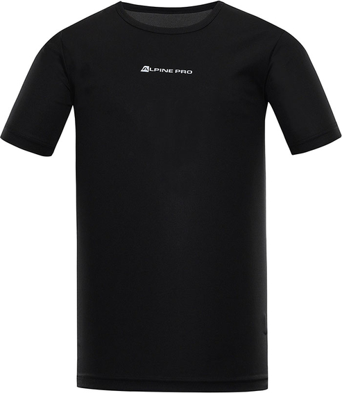 Czarny t-shirt Lavard w sportowym stylu z tkaniny