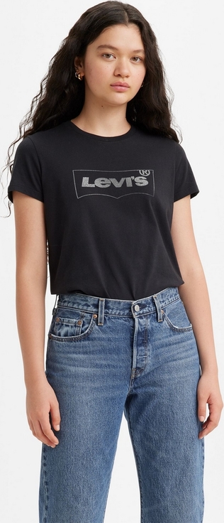 Czarny t-shirt Levis w młodzieżowym stylu