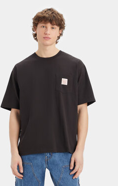 Czarny t-shirt Levis w stylu casual z krótkim rękawem