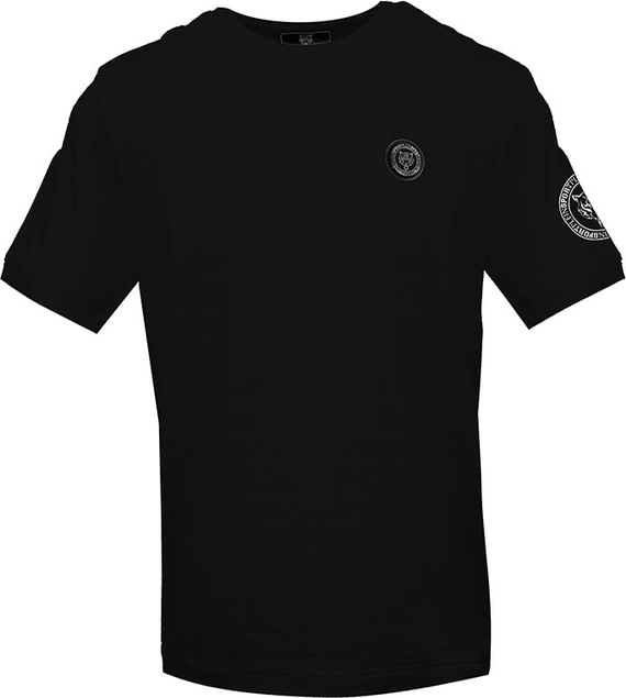 Czarny t-shirt Limango Polska z bawełny z krótkim rękawem