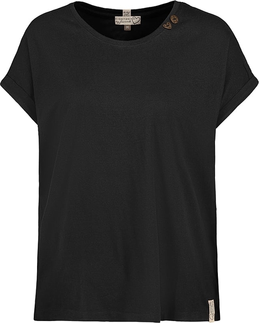 Czarny t-shirt Limango Polska z krótkim rękawem w stylu casual