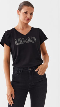Czarny t-shirt Liu-Jo z krótkim rękawem
