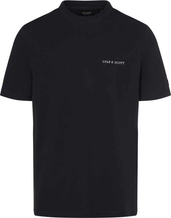 Czarny t-shirt Lyle & Scott z krótkim rękawem z bawełny w stylu casual