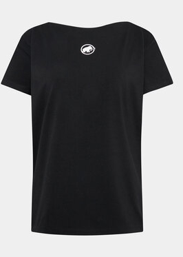 Czarny t-shirt Mammut z okrągłym dekoltem w stylu casual
