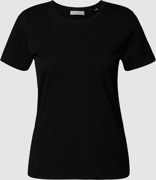 Czarny t-shirt Marc O'Polo w stylu casual z bawełny z okrągłym dekoltem