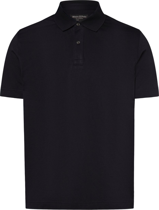 Czarny t-shirt Marc O'Polo w stylu casual z krótkim rękawem z bawełny