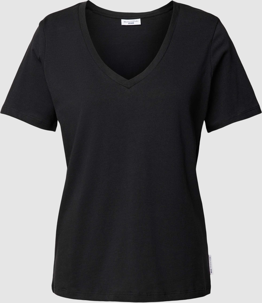 Czarny t-shirt Marc O'Polo z krótkim rękawem z bawełny