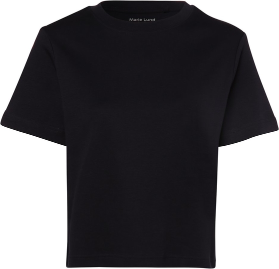 Czarny t-shirt Marie Lund w stylu klasycznym z bawełny