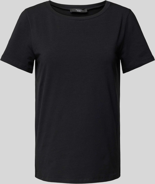 Czarny t-shirt MaxMara z okrągłym dekoltem w stylu casual z krótkim rękawem