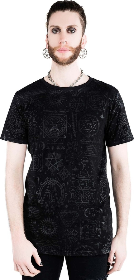 Czarny t-shirt Metal-shop w młodzieżowym stylu z bawełny
