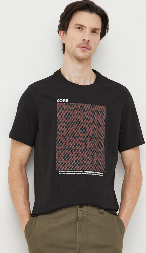 Czarny t-shirt Michael Kors z bawełny