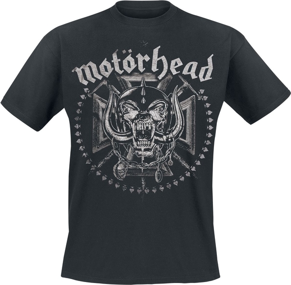 Czarny t-shirt Motörhead z krótkim rękawem w młodzieżowym stylu