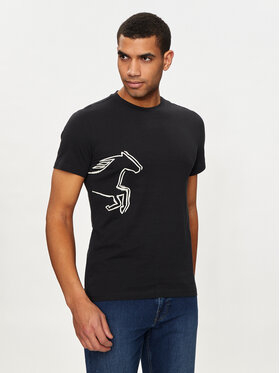 Czarny t-shirt Mustang z nadrukiem