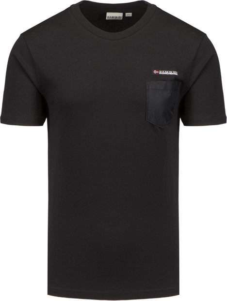 Czarny t-shirt Napapijri z bawełny w stylu casual