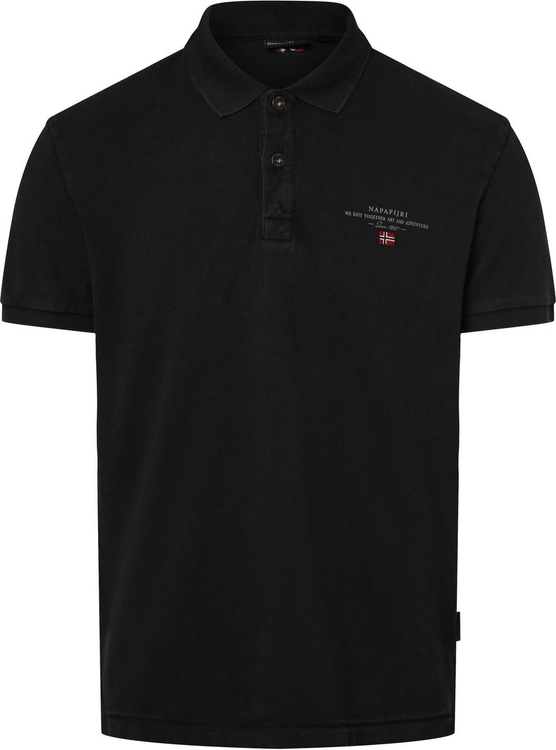 Czarny t-shirt Napapijri z krótkim rękawem z tkaniny