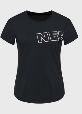 Czarny t-shirt Nebbia z krótkim rękawem w młodzieżowym stylu z okrągłym dekoltem