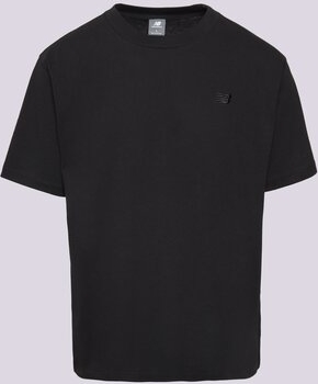 Czarny t-shirt New Balance w stylu casual z dżerseju z krótkim rękawem