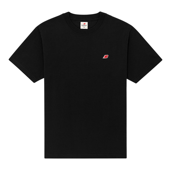 Czarny t-shirt New Balance z dzianiny w stylu klasycznym