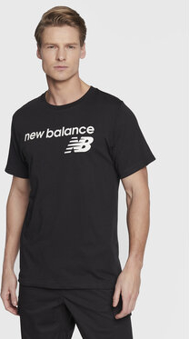 Czarny t-shirt New Balance z krótkim rękawem w sportowym stylu