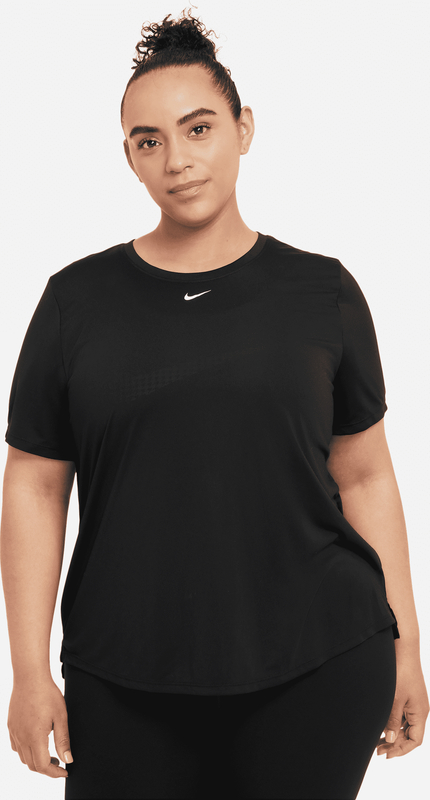 Czarny t-shirt Nike w sportowym stylu z krótkim rękawem z okrągłym dekoltem