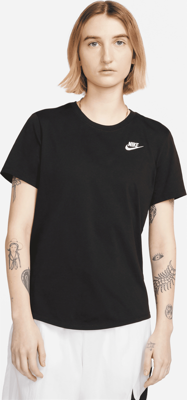 Czarny t-shirt Nike w sportowym stylu z okrągłym dekoltem