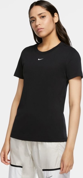 Czarny t-shirt Nike w sportowym stylu z okrągłym dekoltem z dżerseju