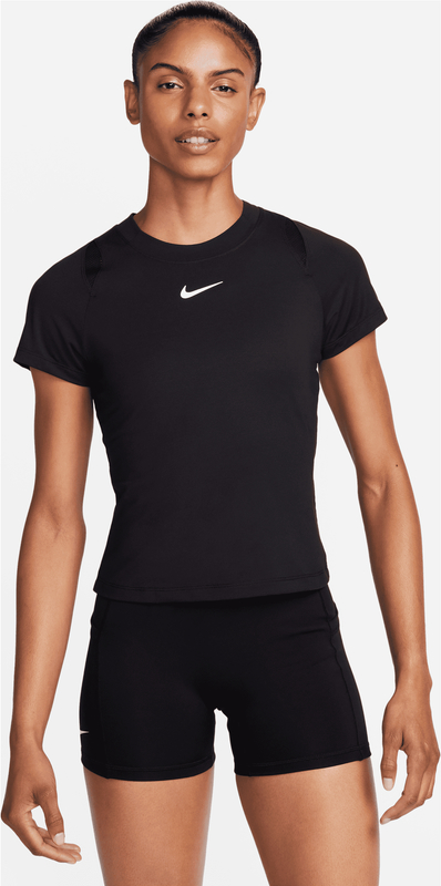 Czarny t-shirt Nike z krótkim rękawem z okrągłym dekoltem w sportowym stylu