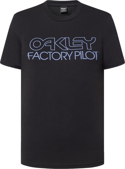 Czarny t-shirt Oakley z okrągłym dekoltem z krótkim rękawem w młodzieżowym stylu