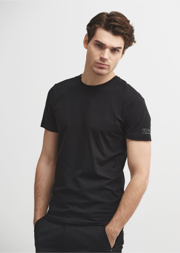 Czarny t-shirt Ochnik z bawełny