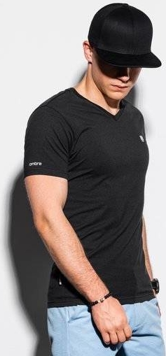 Czarny t-shirt Ombre w stylu casual