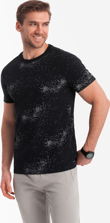 Czarny t-shirt Ombre z krótkim rękawem