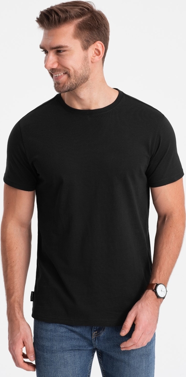 Czarny t-shirt Ombre z krótkim rękawem z bawełny