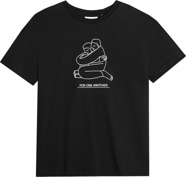 Czarny t-shirt Outhorn z krótkim rękawem w młodzieżowym stylu