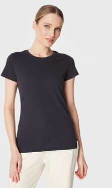 Czarny t-shirt Outhorn z okrągłym dekoltem w stylu casual z krótkim rękawem