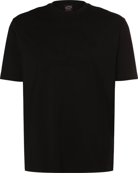 Czarny t-shirt Paul & Shark z krótkim rękawem z bawełny