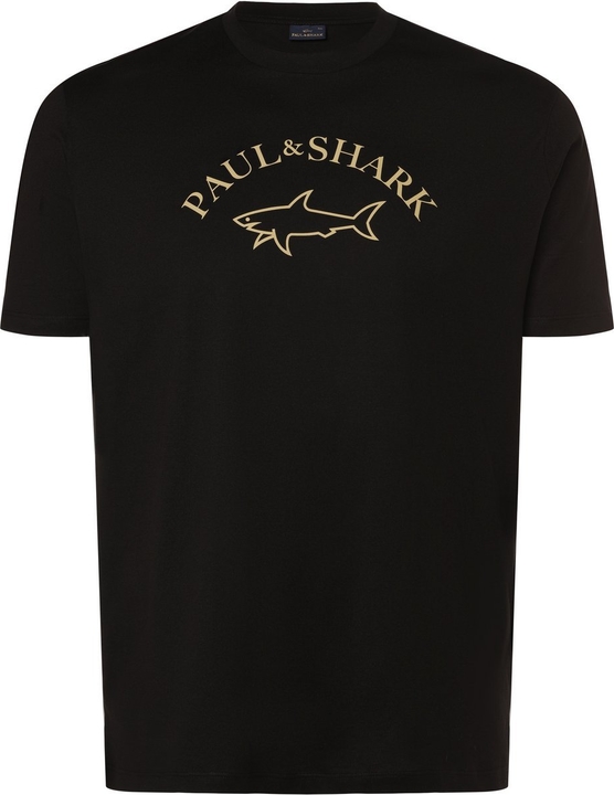 Czarny t-shirt Paul & Shark z nadrukiem w młodzieżowym stylu