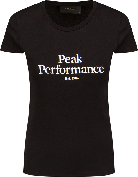 Czarny t-shirt Peak performance z bawełny z okrągłym dekoltem