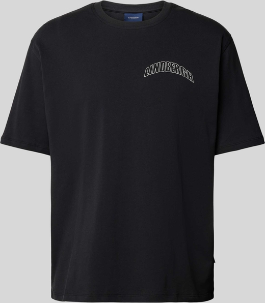 Czarny t-shirt Peek&Cloppenburg w stylu casual z krótkim rękawem z bawełny