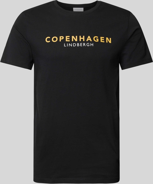 Czarny t-shirt Peek&Cloppenburg z bawełny z krótkim rękawem