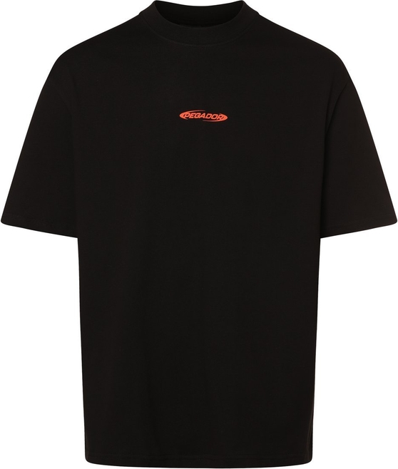 Czarny t-shirt Pegador w stylu casual z krótkim rękawem