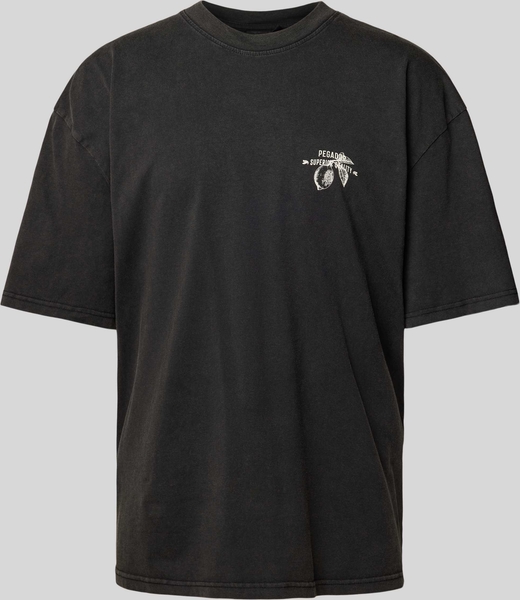 Czarny t-shirt Pegador z bawełny w stylu casual