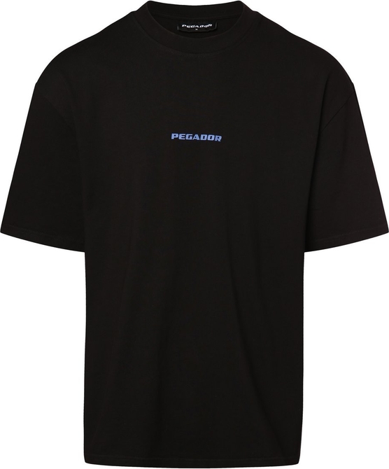 Czarny t-shirt Pegador z bawełny z krótkim rękawem